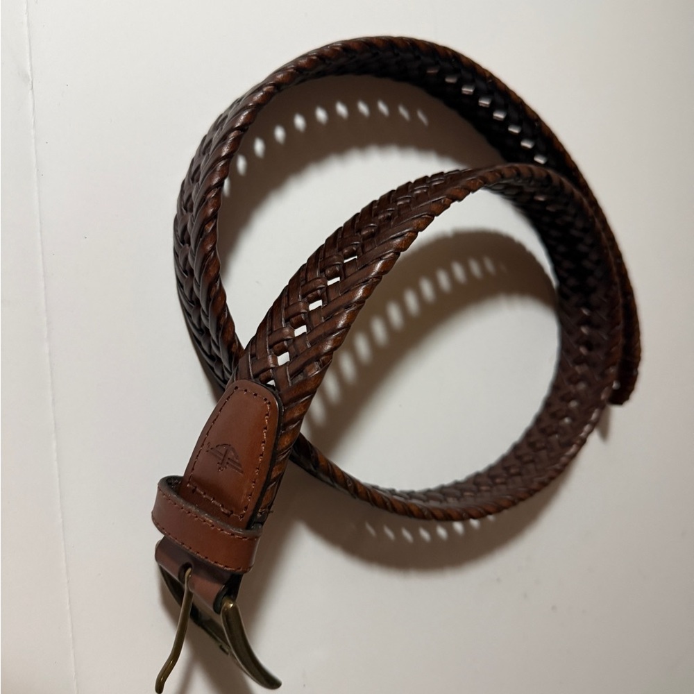 Dockers Dark Brown Braided Leather Belt size 32. It is 38” long